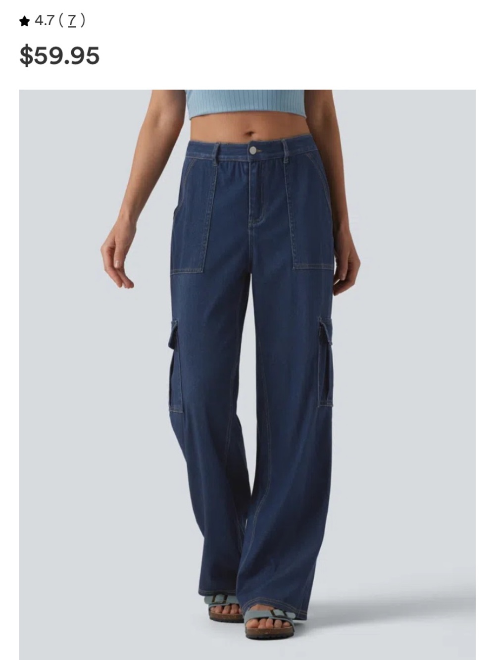 HALARA Women's Wide-Leg Cargo Pants in Charcoal Black